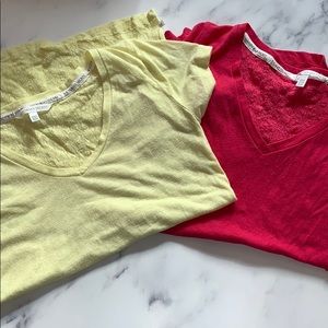 Victoria’s Secret Lace Back T-Shirts Lot of 2